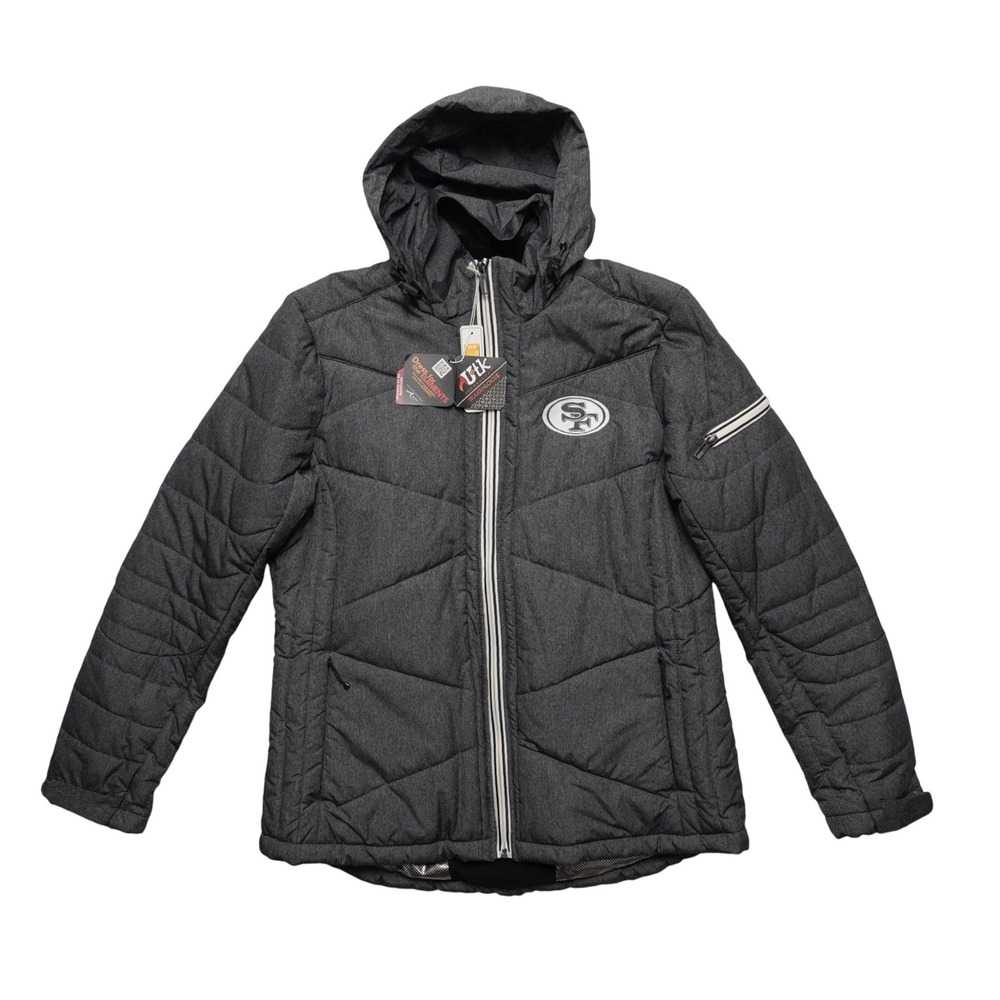 North End Sport Womens Large‎ NFL SF 49ers Puffer Jacket Hidden Hood